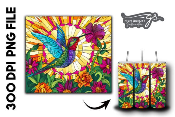 Download Stain Glass Hummingbird Tumbler Wrap 36 - Hummingbird tumbler wrap Collection