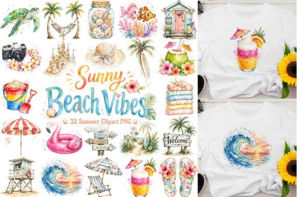 Download Summer Beach Sublimation Clipart PNG - Beach sublimation Collection