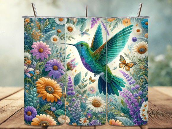 Download Summer Daisy Hummingbird Tumbler Wrap - Hummingbird tumbler wrap Collection