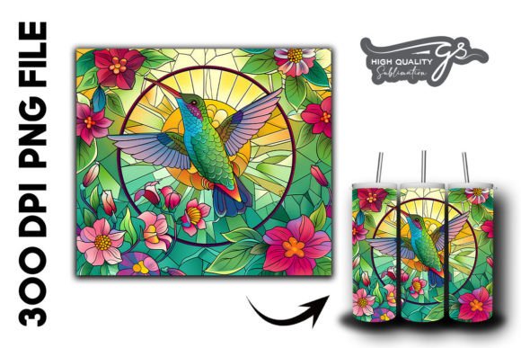 Download Stain Glass Hummingbird Tumbler Wrap 33 - Hummingbird tumbler wrap Collection