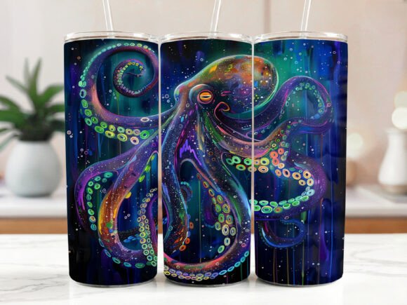 Download Octopus Art 20 Oz Skinny Tumbler Wraps - 20 oz Collection