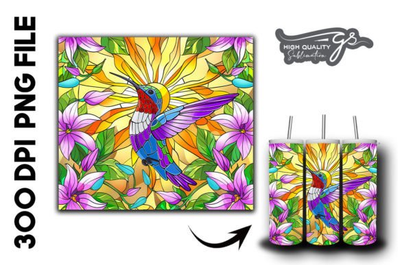 Download Stain Glass Hummingbird Tumbler Wrap 35 - Hummingbird tumbler wrap Collection