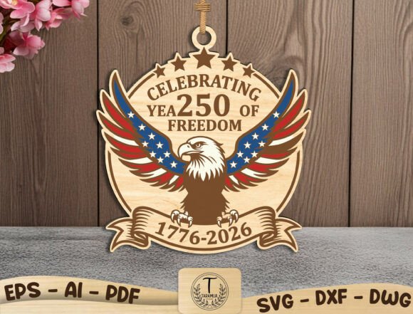 Download Patriotic Eagle Ornament Laser Cut File - Laser cut file Collection