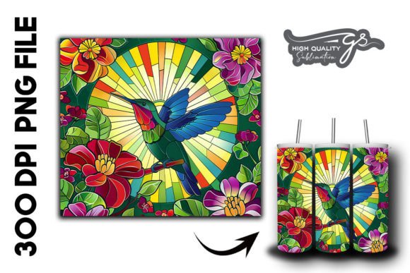 Download Stain Glass Hummingbird Tumbler Wrap 40 - Hummingbird tumbler wrap Collection