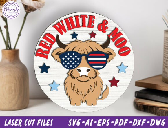 Download Patriotic Door Hanger Laser Cut File Svg - Laser cut file Collection