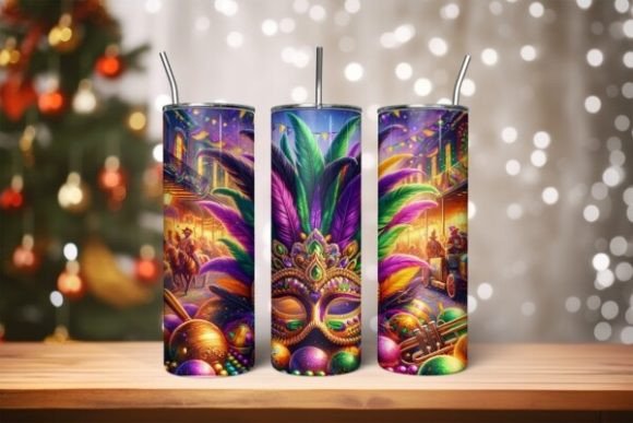 Download Mardigras 20 Oz Skinny Tumbler Png File - 20 oz Collection