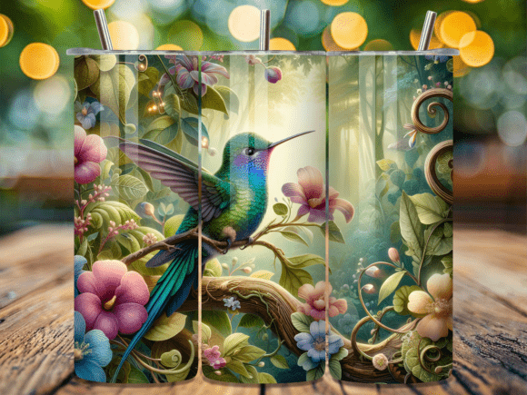 Download Sunlit Forest Hummingbird Tumbler Wrap - Hummingbird tumbler wrap Collection