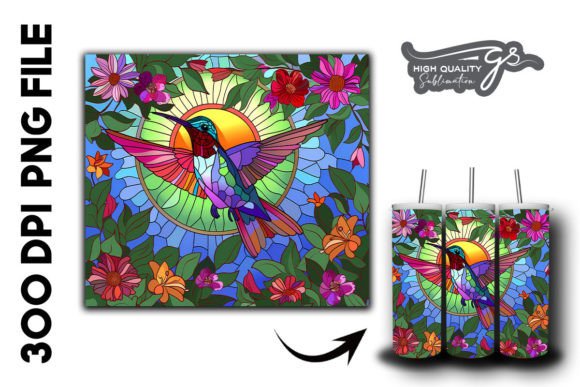 Download Stain Glass Hummingbird Tumbler Wrap 32 - Hummingbird tumbler wrap Collection